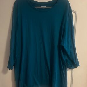 Lands' End Teal Long Sleeve Women's Top